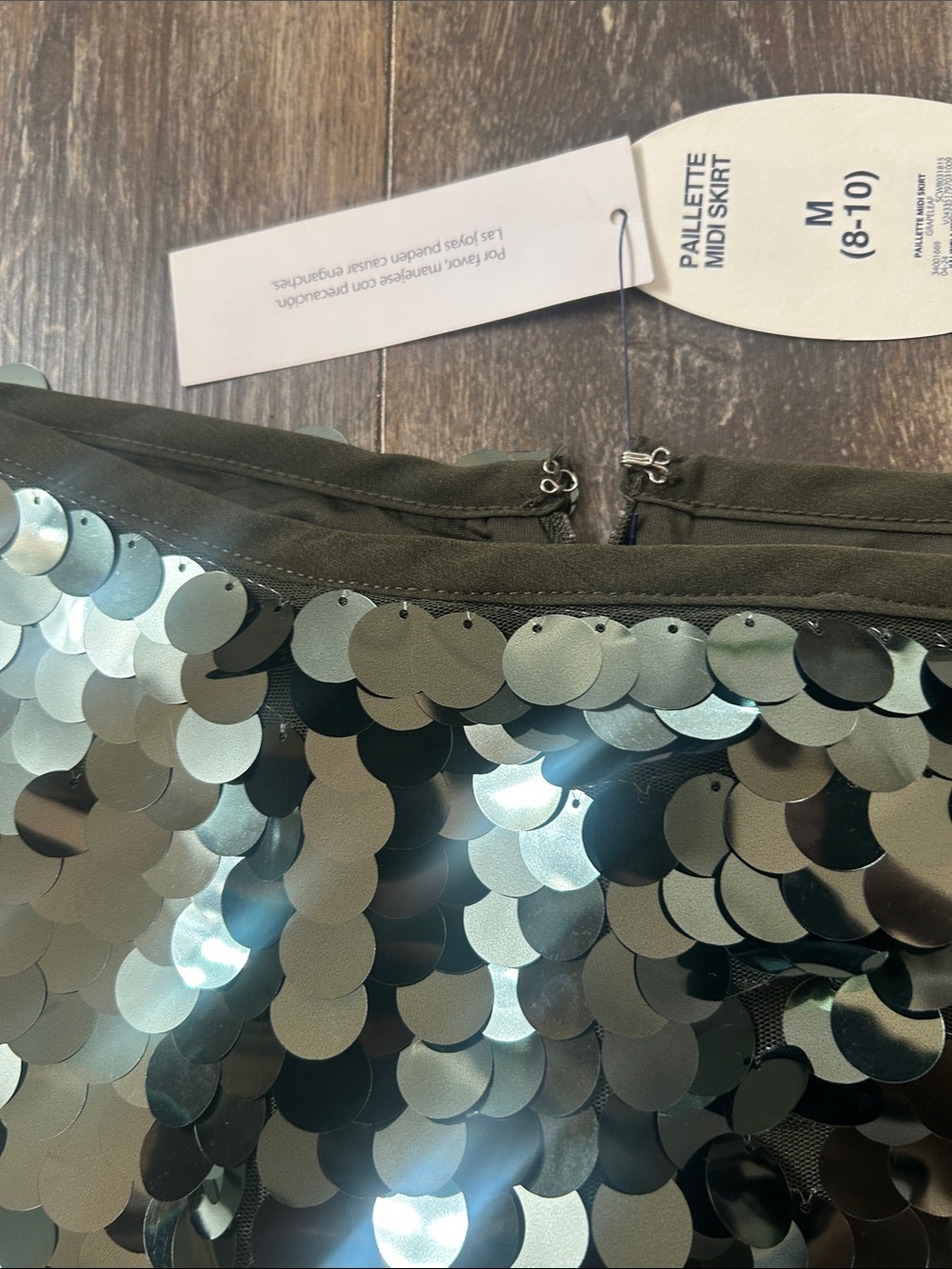 Sequined Green Pencil Skirt - Women's - Picture 3 of 7